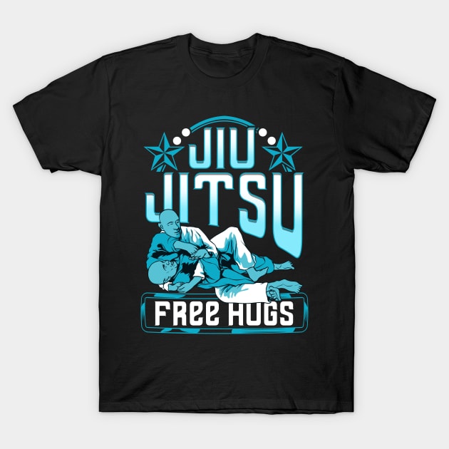 Funny Jiu Jitsu Free Hugs Pun BJJ Martial Arts T-Shirt by theperfectpresents